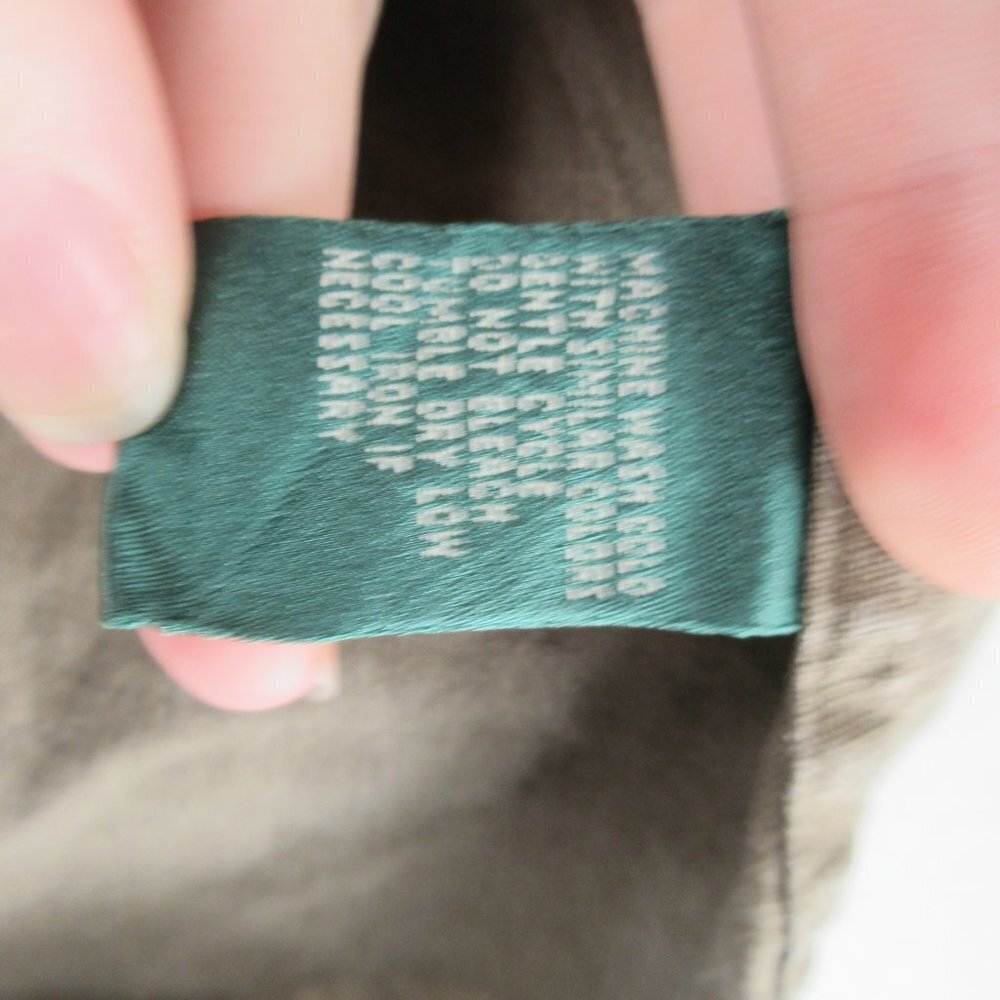 Lauren Ralph Lauren Brown Linen Roll Tab Shirt Size L Button Down - Picture 7 of 13